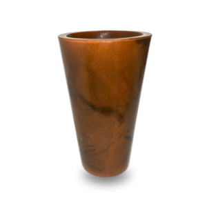 Vaso Marmore Alcantara Marrom  Liso 22x50cm