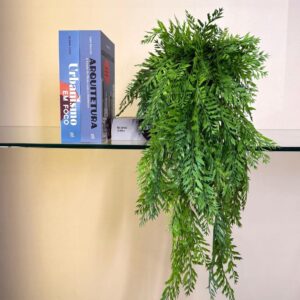 Kit Decorativo com Arranjo Pendente Artificial e Livros Caixa