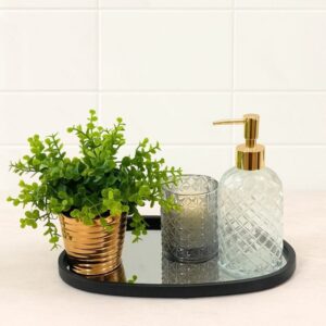 Kit Lavabo Chique com Bandeja, Vela Aromatizada e Porta Sabonete